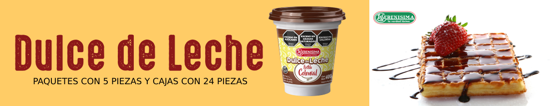 Dulce de Leche La Serenísima - Paquetes con 5 piezas y Cajas con 24 piezas